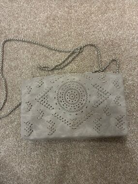 Women's Laser-Cut Crossbody Bag in Light Taupe